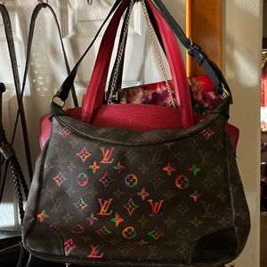 Louis Vuitton, vintage Boulogne, shoulder bag, hand, painted and sealed
